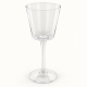 Photophore conique Jolipa sur pied en verre transparent, hauteur 27 cm, sur fond clair.