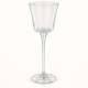 Photophore conique sur pied en verre transparent, modèle moyen de 32 cm, sur fond clair.