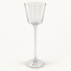 Photophore conique sur pied en verre transparent, grand modèle de 37,5 cm, sur fond clair.