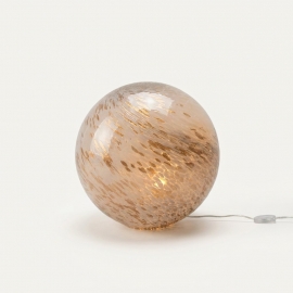 Lampe boule en verre blanc et doré - Ø 29 cm