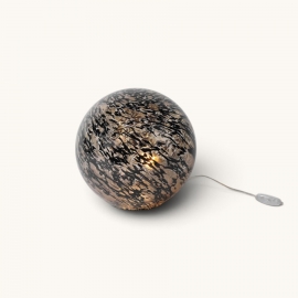 Lampe boule en verre noir et doré - Ø 29 cm